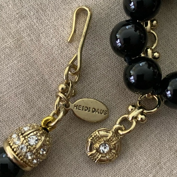 HEIDI DAUS "Elegant Essentials" Black Onyx Beaded Necklace 17.5" New in package - Picture 4 of 4